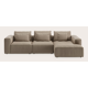 Canapé d'angle L 3,5 places avec chaise longue long droite