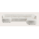 Canapé d'angle U 5,5 places avec chaise longue gauche et extrémité ouverte droite