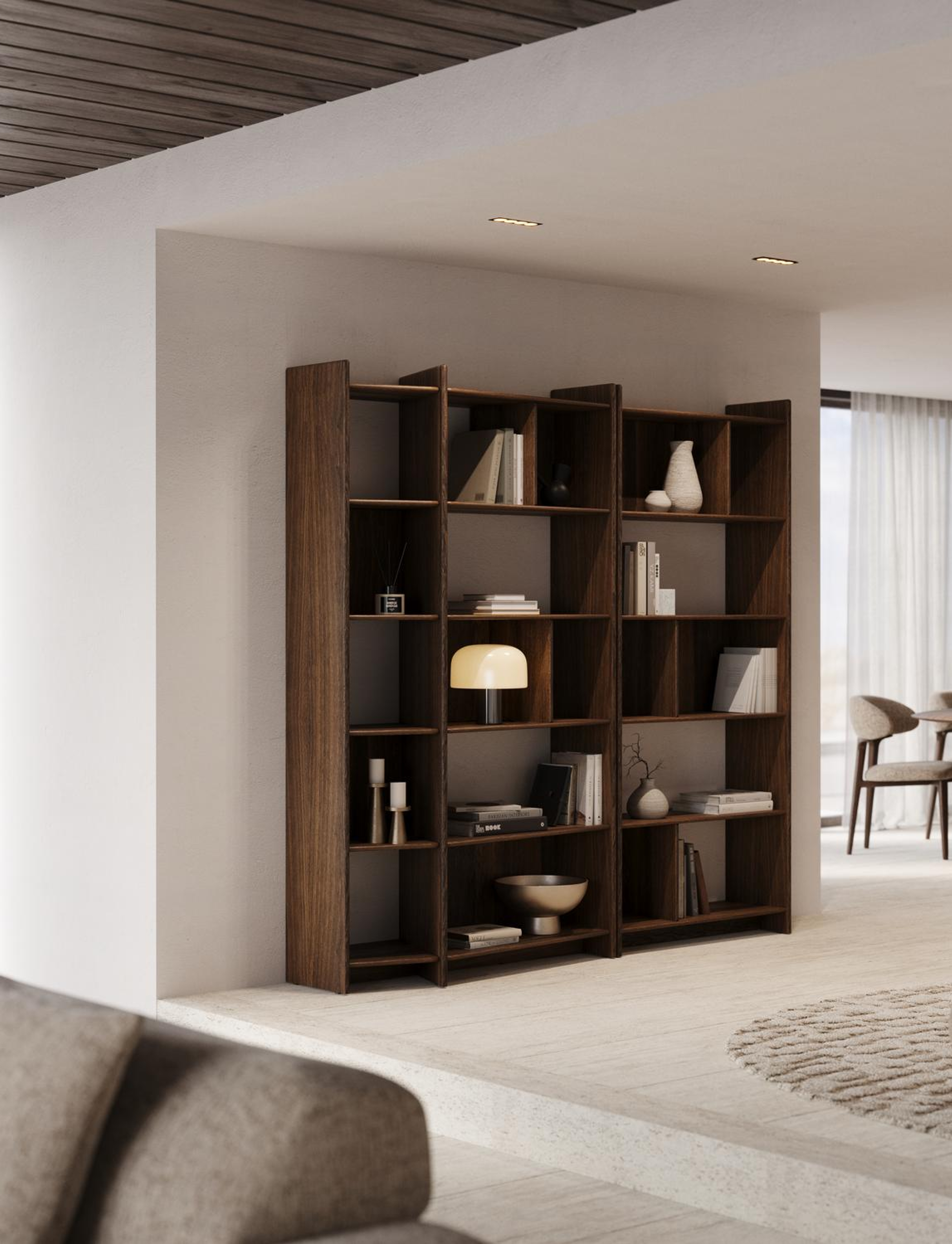 Etagère Librato en noyer 95 x 36 x 212 cm