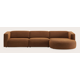 Canapé d'angle L 4,5 places avec chaise longue arrondie droite