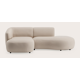Canapé d'angle L 2 places avec chaise longue gauche et extrémité ouverte droite