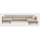 Canapé d'angle U 5,5 places avec chaise longue gauche et extrémité ouverte droite