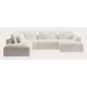 Canapé d'angle U 6 places avec extrémité ouverte gauche et chaise longue long droite (+coussin)