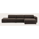 Canapé d'angle L 4,5 places avec extrémité ouverte gauche et chaise longue XL (long) droite