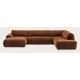 Canapé d'angle U 6 places avec chaise longue (long) gauche et extrémité ouverte droite