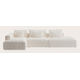 Canapé d'angle L 4,5 places avec chaise longue long gauche et extrémité ouverte droite