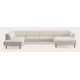 Canapé d'angle U 6,5 places avec extrémité ouverte gauche et chaise longue XL droite