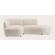 Canapé d'angle L 2 places avec chaise longue gauche et extrémité ouverte droite