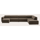 Canapé d'angle U 7 places avec chaise longue (long) et extrémité ouverte droite