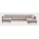 Canapé d'angle U 5,5 places avec chaise longue gauche et extrémité ouverte droite
