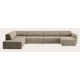 canapé d'angle U 7 places avec extrémité ouverte gauche et chaise longue (long) droite