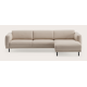 Canapé d'angle L 3,5 places avec chaise longue droite