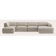 Canapé d'angle U 6,5 places avec extrémité ouverté (repose-pieds inclus) gauche et chaise longue droite
