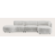 Canapé d'angle L 3 places avec extrémité ouverte gauche et chaise longue droite