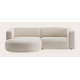 Canapé d'angle L 3 places avec chaise longue arrondie gauche