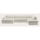 Canapé d'angle U 6,5 places chaise longue (court) XL gauche et extrémité ouverte droite