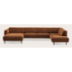Canapé d'angle U 6,5 places avec chaise longue XL gauche et extrémité ouverte droite