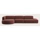 Canapé d'angle L 4,5 places avec chaise longue arrondie gauche et extrémité ouverte droite