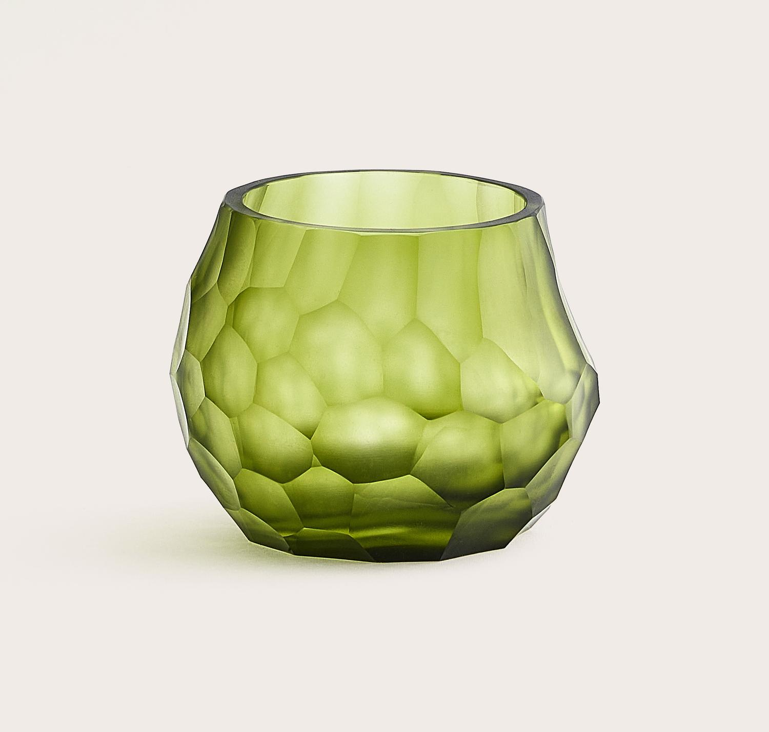 Lincoln theelicht glas Unripe Green Ø8xH7cm
