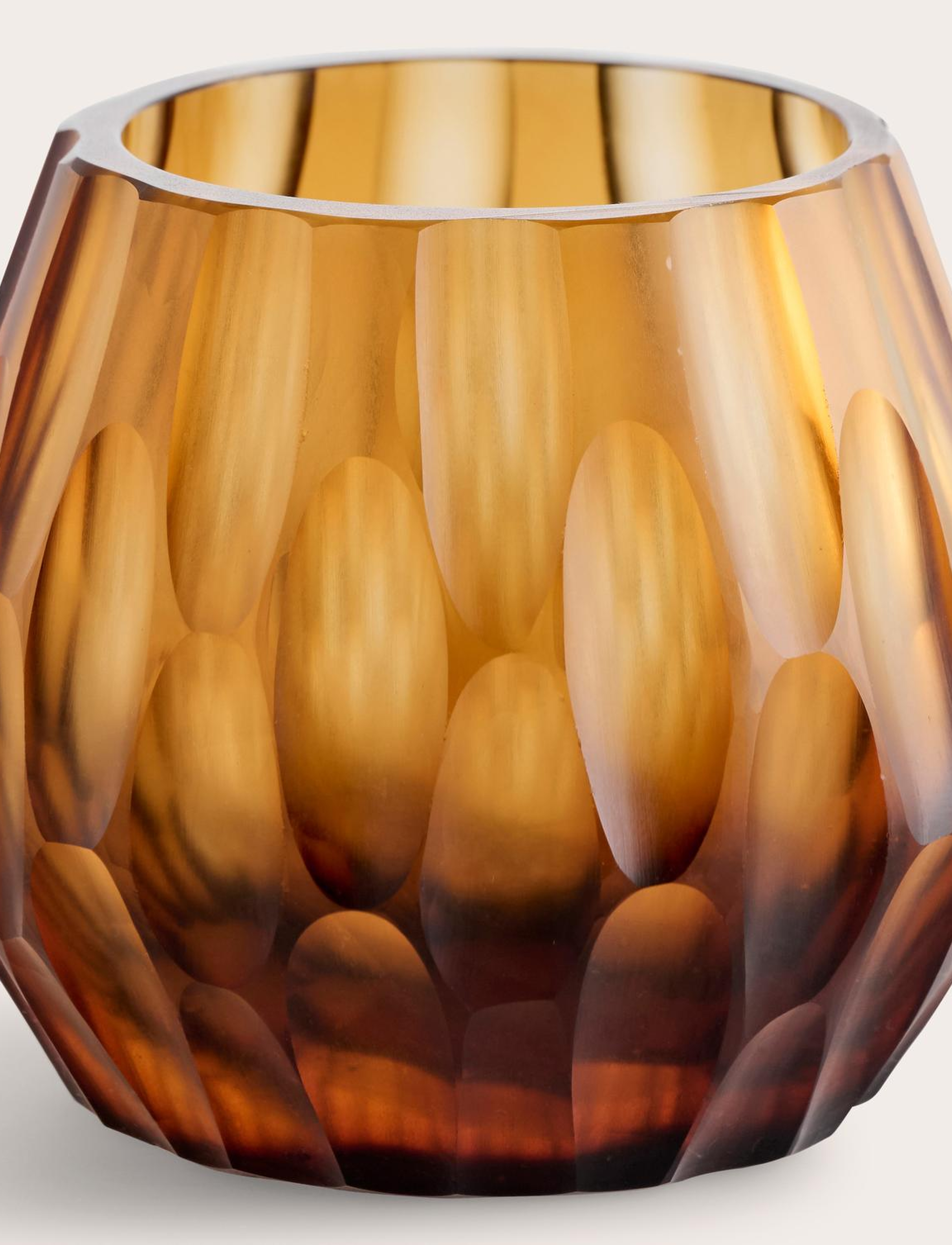 Astoria theelicht glas Butter Brown Ø8xH7cm