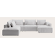 Canapé d'angle U 6 places avec extrémité ouverte gauche et chaise longue long droite (+coussin)