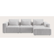 Canapé d'angle L 3,5 places avec chaise longue long droite