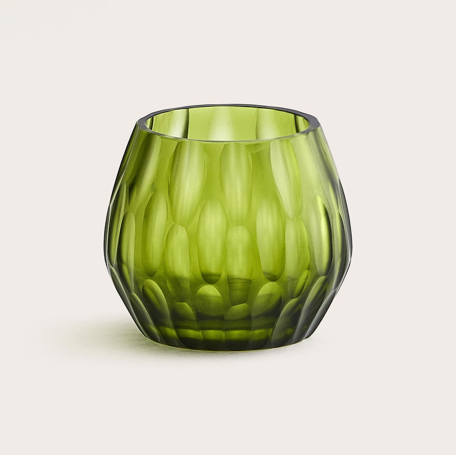 Astoria theelicht glas Unripe Green Ø8xH7cm