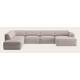 Canapé d'angle U 8 places avec extrémité ouverte ( repose-pieds inclus) gauche et chaise longue droite