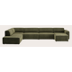 canapé d'angle U 7 places avec extrémité ouverte gauche et chaise longue (long) droite