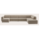 Canapé d'angle U 7 places avec chaise longue (long) et extrémité ouverte droite