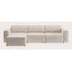 Canapé d'angle L 3,5 places avec chaise longue long gauche