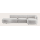 Canapé d'angle L 3 places avec extrémité ouverte gauche et chaise longue droite