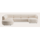 Canapé d'angle U 5,5 places avec extrémité ouverte gauche et chaise longue droite