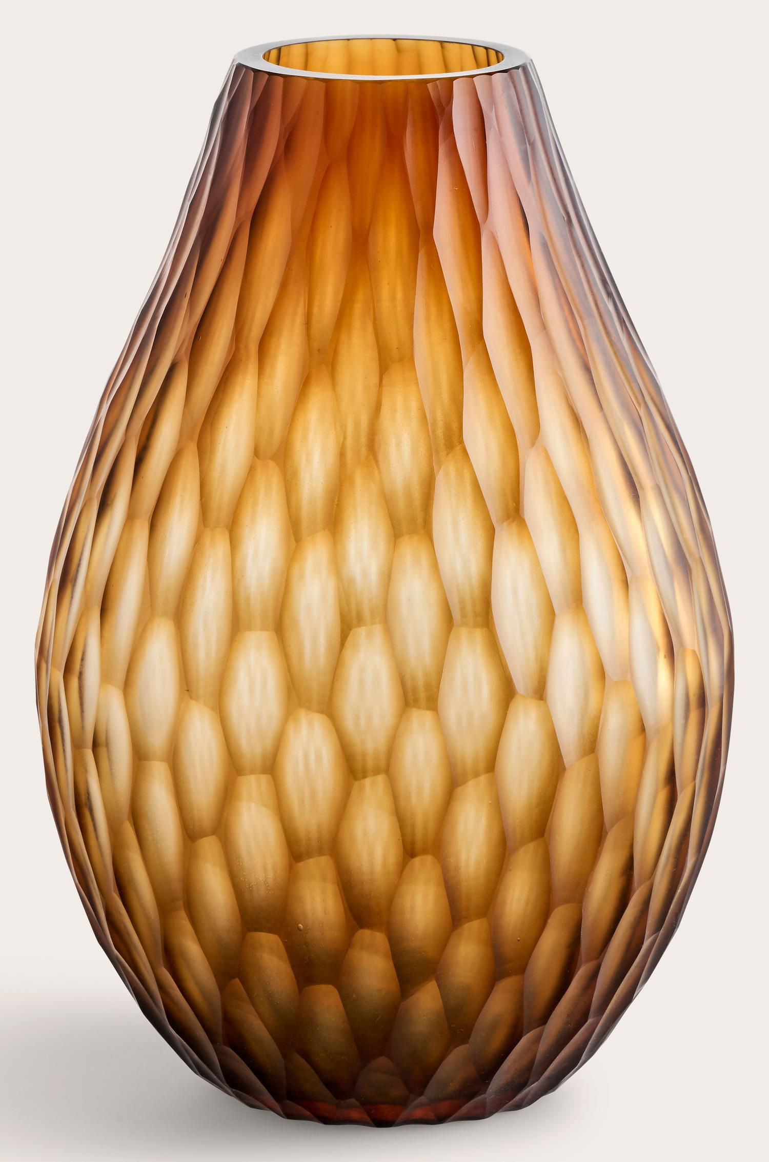 Astoria vaas glas Butter Brown Ø14xH21cm