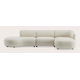Canapé d'angle L 3 places avec extrémité ouverte gauche et chaise longue droite
