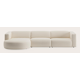 Canapé d'angle L 4,5 places avec chaise longue arrondie gauche