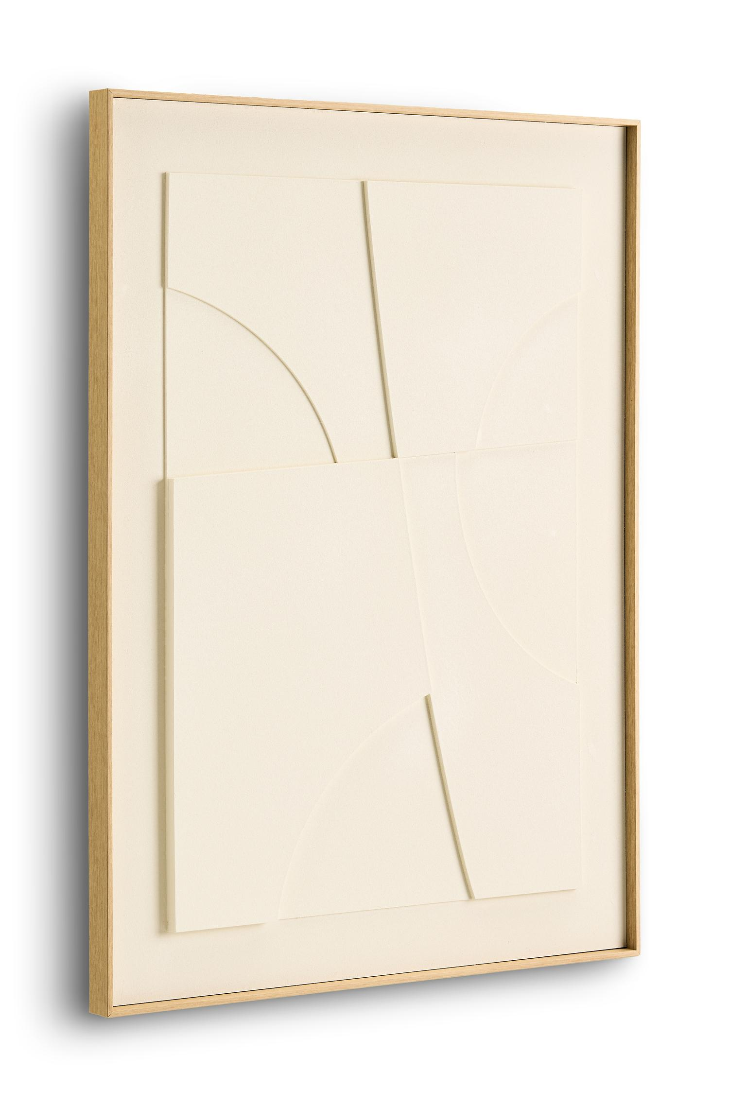 Relief II 3D décoration murale blanche 75x100cm