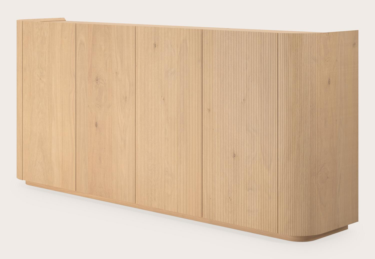 Raffinato hoge dressoir in natuurkleurige eik 213 x 45 cm