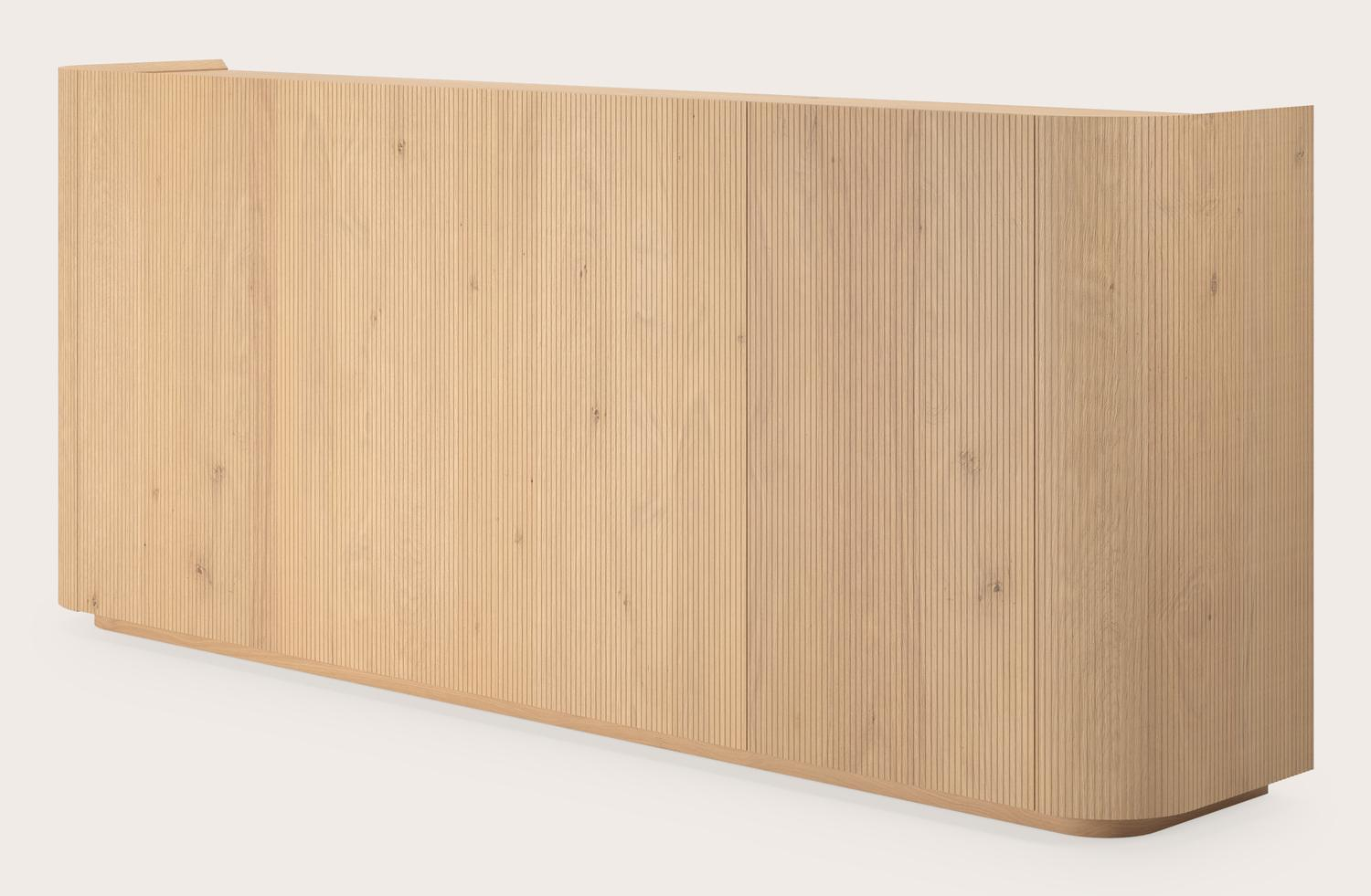 Raffinato hoge dressoir in natuurkleurige eik 229 x 45 cm